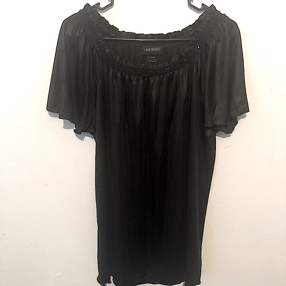 Lane Bryant black top with beads at neckline 14/16 - Picture 1 of 6